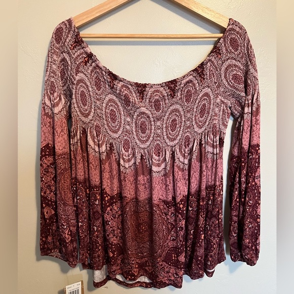 Mason & Belle Carlita Off the Shoulder Button Detail Knit Top NWT - Picture 10 of 11